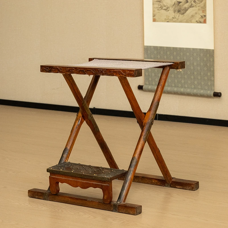 二十世纪黄花梨带踏床交杌 中式古典家具收藏真品海南黄花梨杌凳