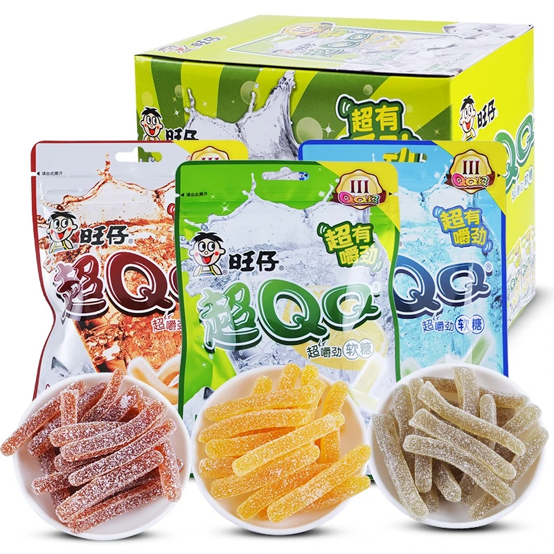 旺旺超QQ软糖48g喜糖苏打水可乐味QQ糖橡皮糖口嚼糖儿童休闲零食
