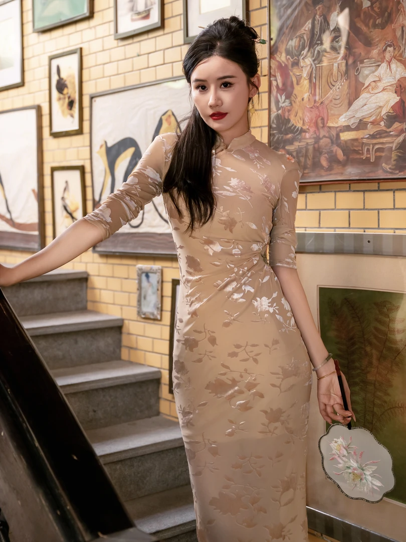 YUN 《微风记忆》 高端中国风改良复古修身显瘦中式优雅中国风旗袍