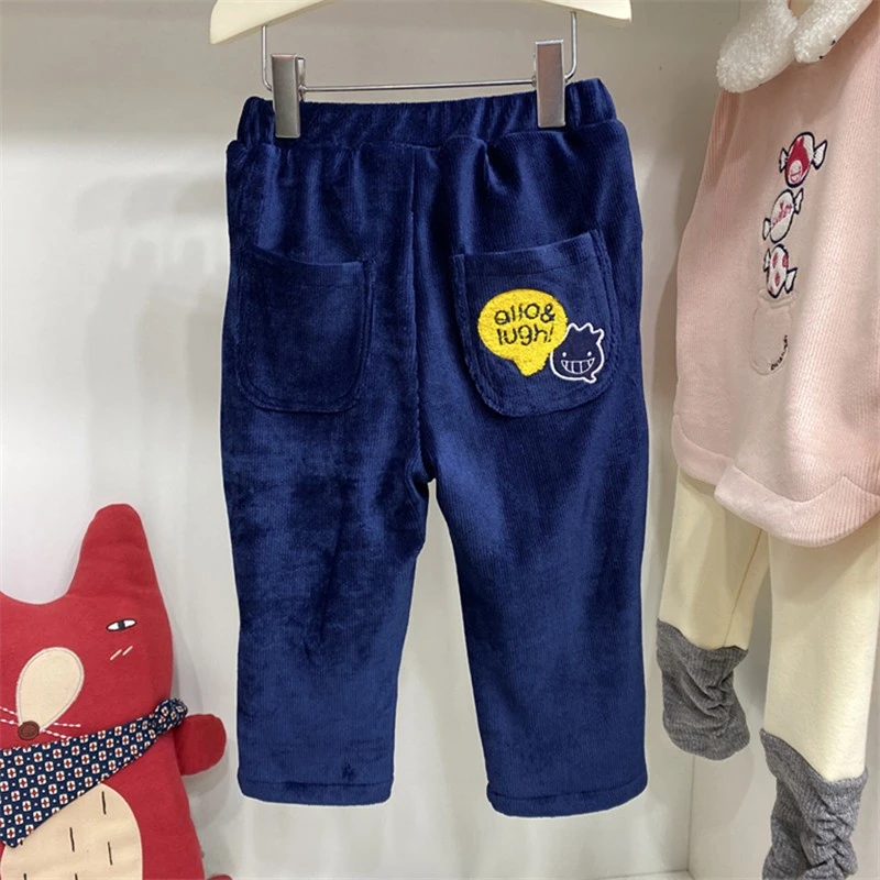 KZ480 黄侧条蓝绒棉裤