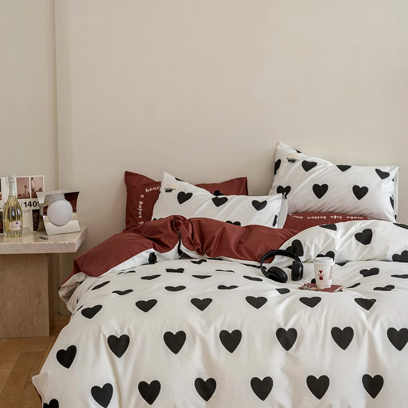 四件套全棉纯棉40支床单被套13372新款小清新床笠三件套床上用品