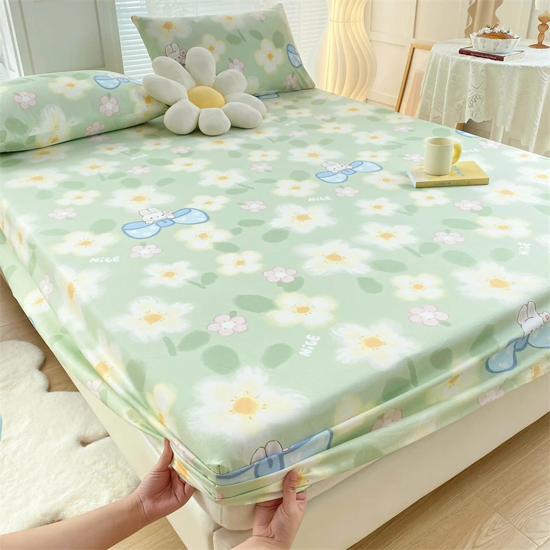纯棉床笠单件小清新席梦思床垫保护套全棉防滑固定1.5m1.8米床罩