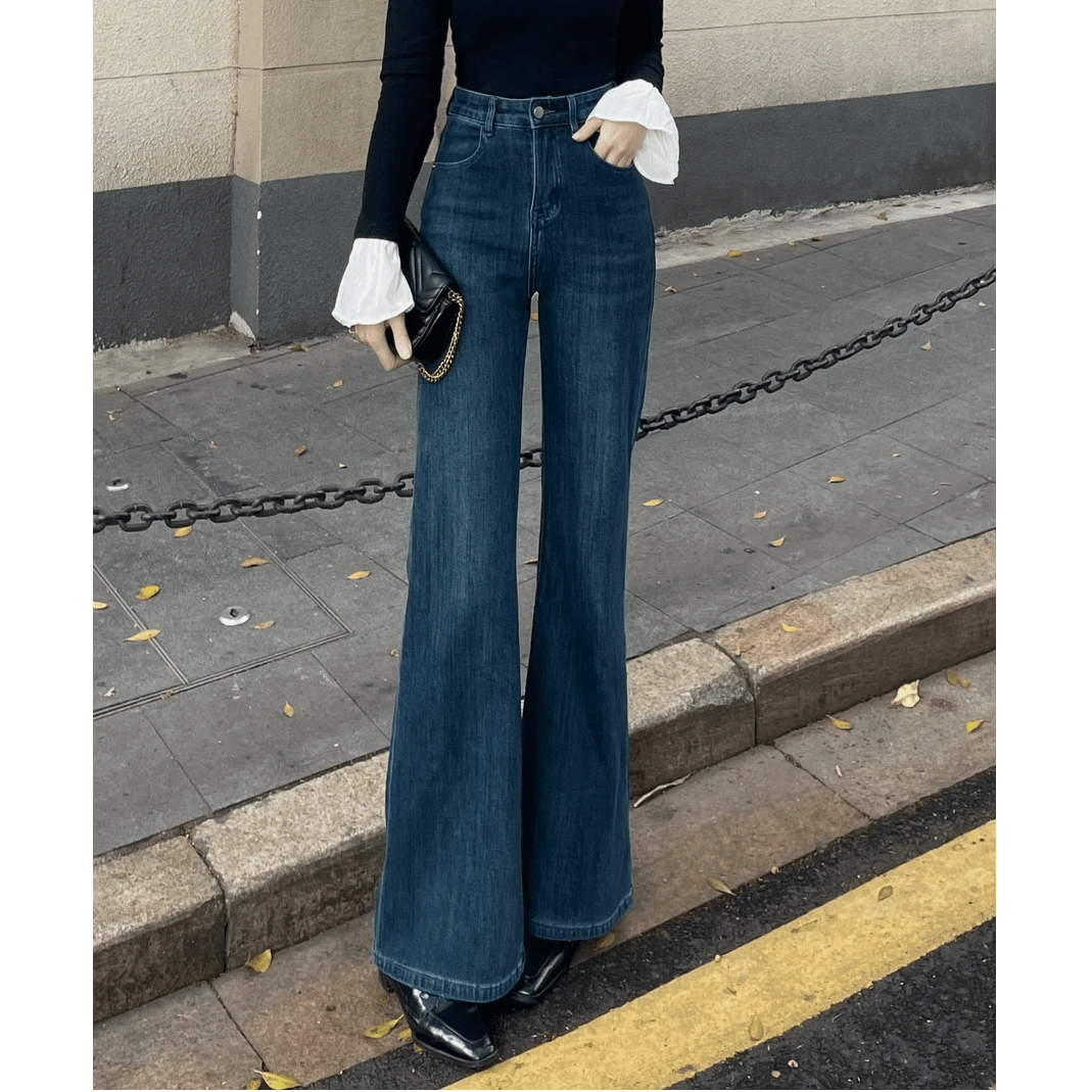 【城市机能】设计款直筒夏季新款百搭微喇高腰显瘦时尚裤子女款夏季