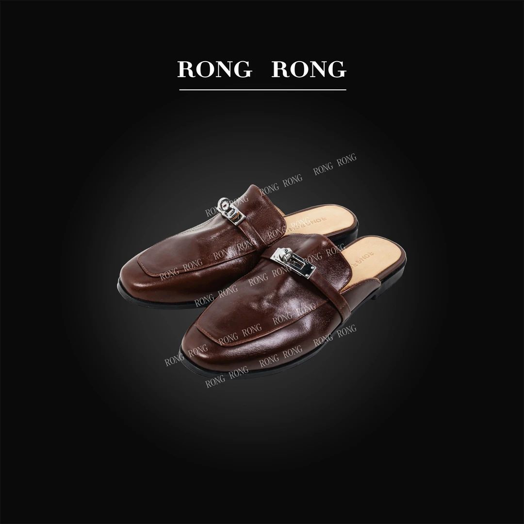 L RONGRONG 真皮小众设计款勃肯凉拖和半拖RR20243350-5.18 X09
