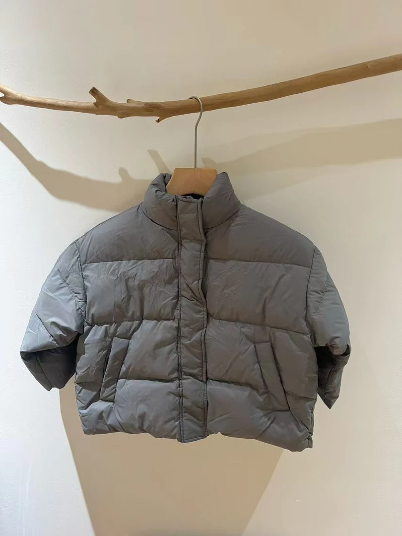 【俐32】儿童时尚百搭宽松灰色棉衣