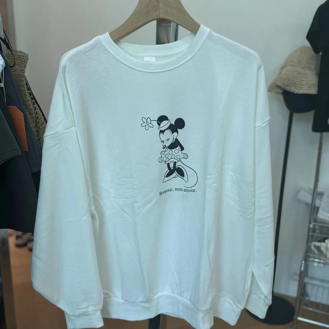 【俐32】美式复古可爱卡通印花长袖百搭卫衣