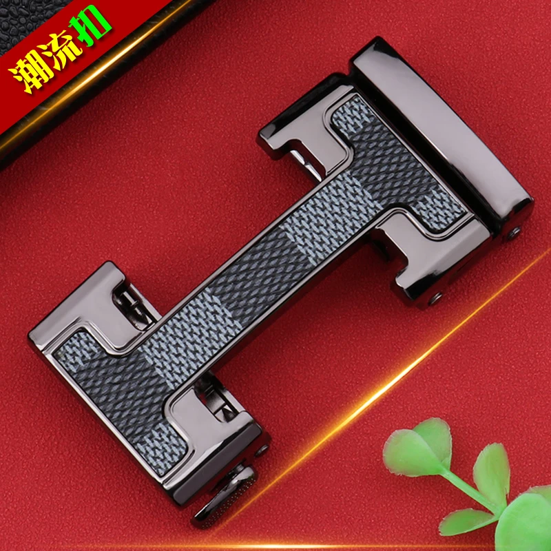 皮带扣男扣头潮流时尚个性自动扣头新款中青年镂空3.5cm腰带扣头h