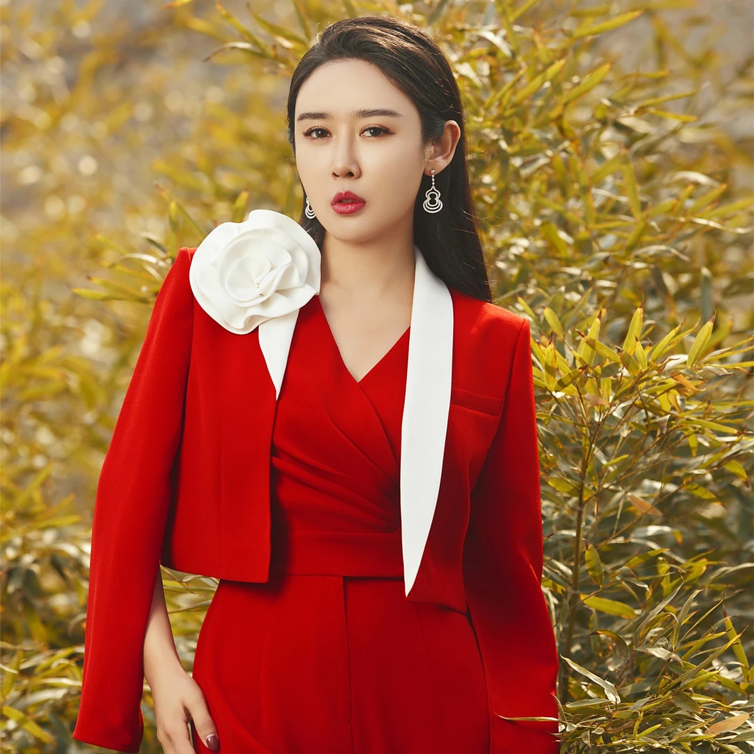 LADY POWER 单肩扭花小外套连体裤时尚套装 50150A 50150G