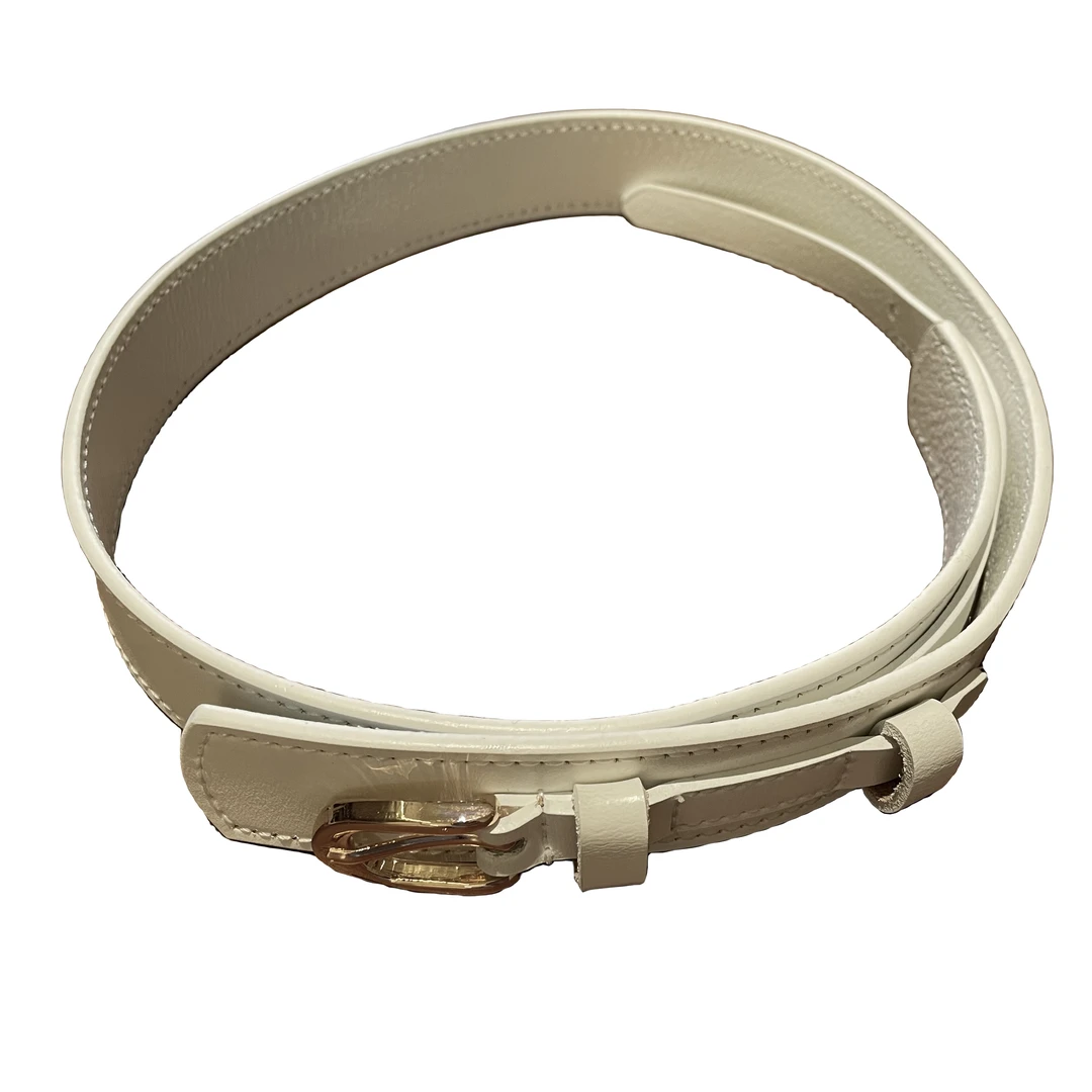 LADYPOWER白色百搭显瘦女士经典时尚皮腰带