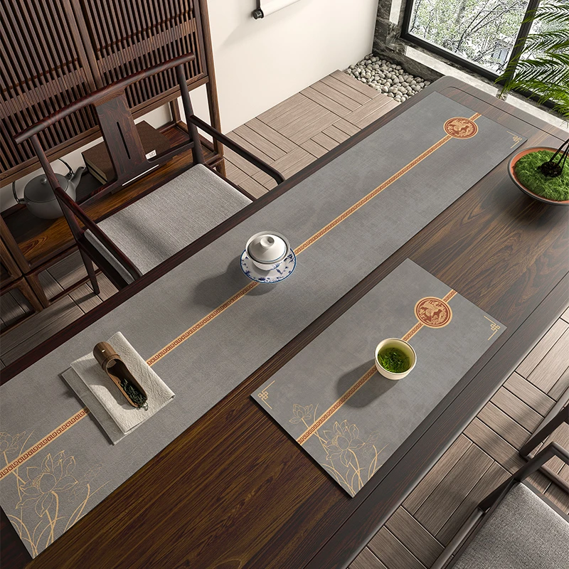 新中式桌旗禅意茶几垫吸水茶桌垫茶席古典中国风茶几茶桌布垫子