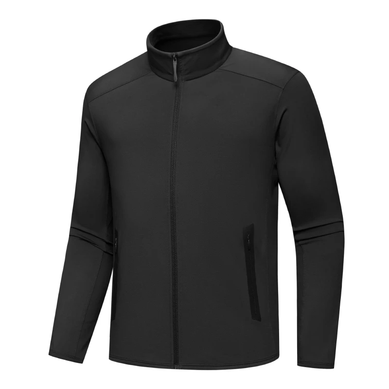 春秋男子保暖舒适打底衫户外运动立领加绒上衣/24-23A001