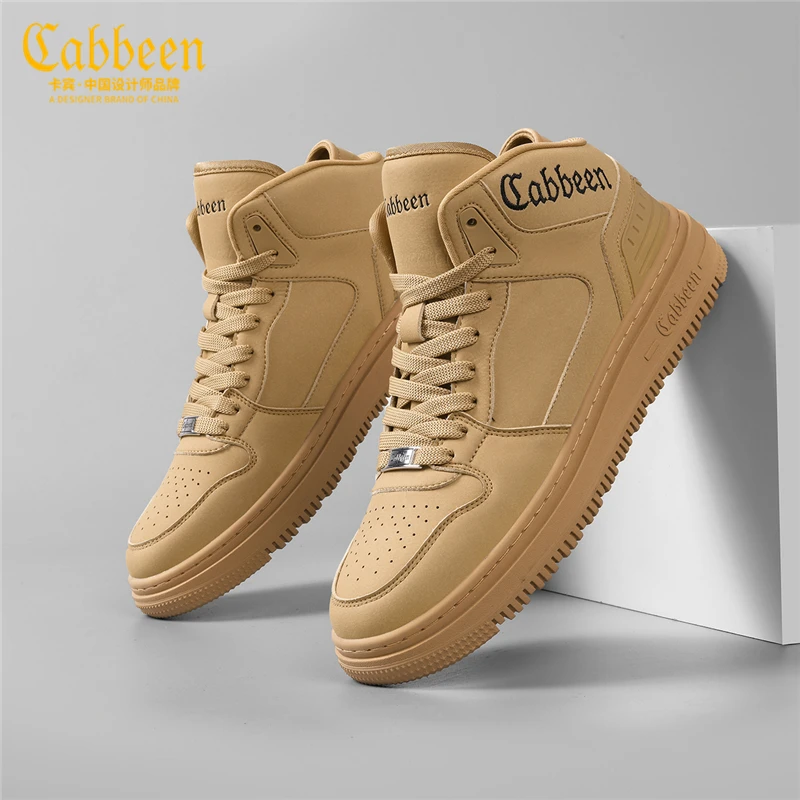 卡宾男鞋正品时尚百搭透气鞋子高帮秋季男士雅丹风休闲鞋休闲板鞋