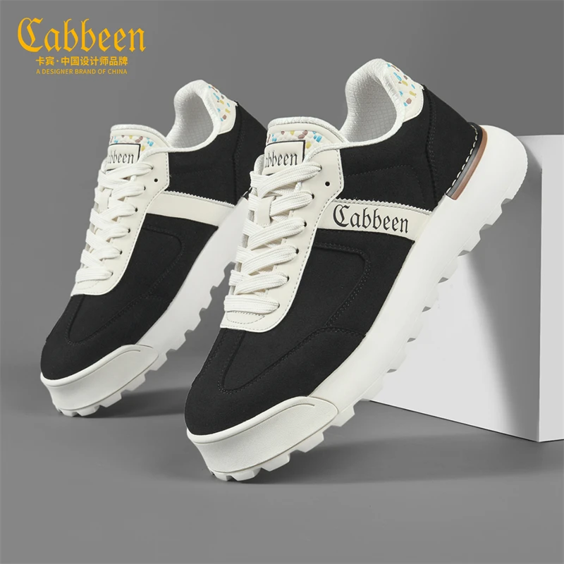 卡宾男鞋时尚2024秋季新款雅丹风低帮男士软底防撞增高休闲鞋板鞋