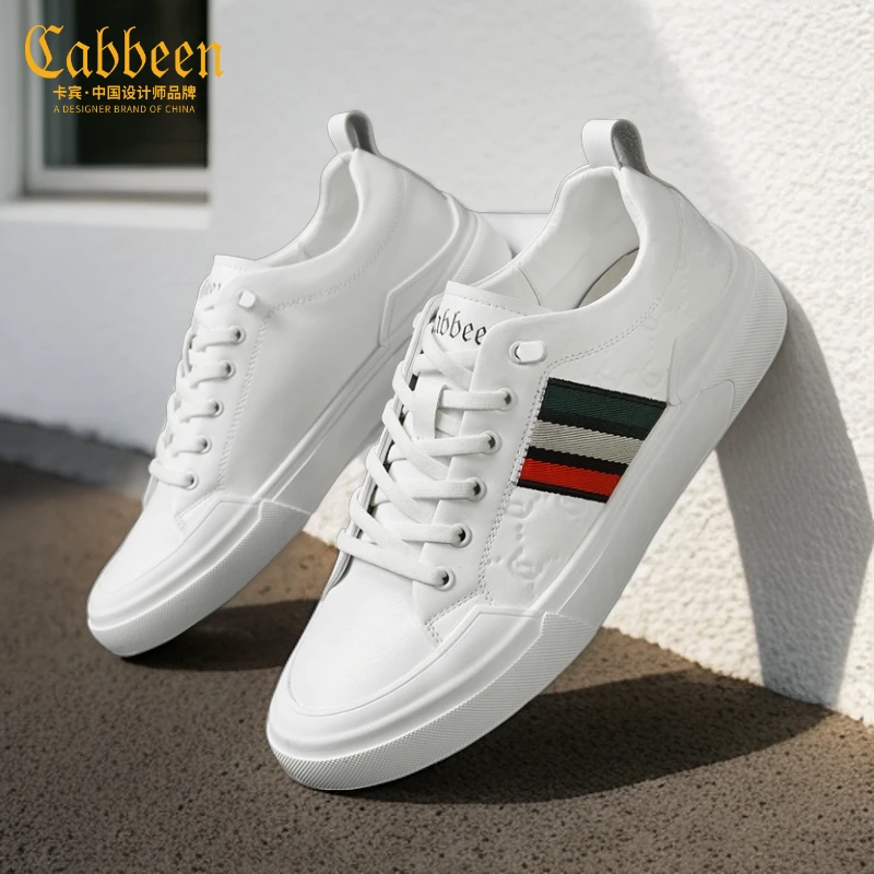 卡宾高端小白鞋男款秋季男鞋2024一脚蹬板鞋男士休闲鞋百搭潮鞋