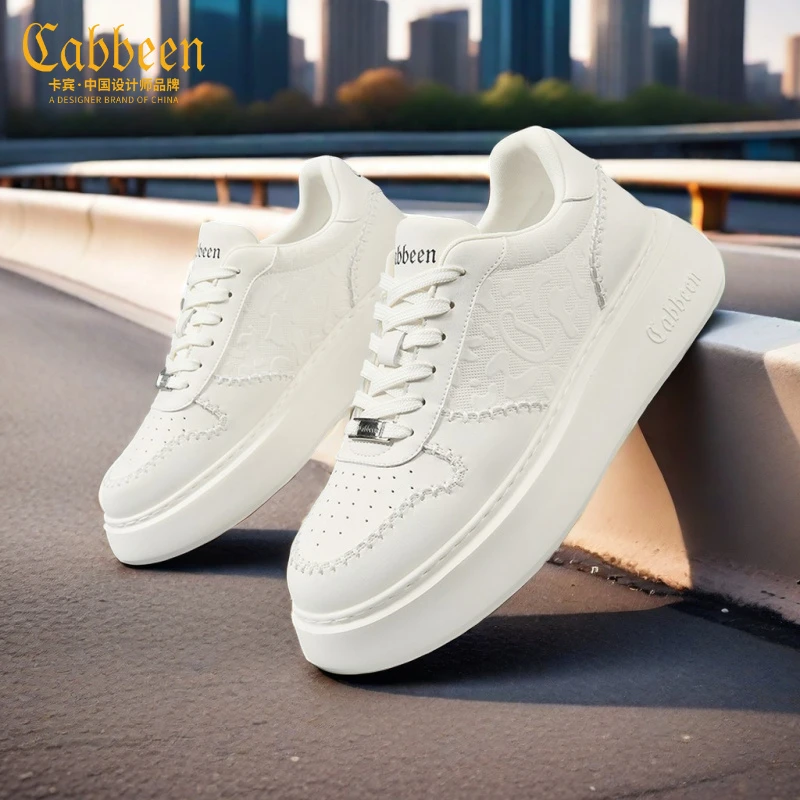 卡宾男鞋正品鞋子男款男士秋季透气不臭脚休闲白色百搭潮鞋小白鞋