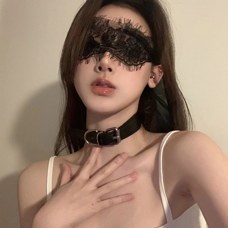 合金皮质项链 圣诞节皮质项圈女锁骨链颈环禁欲系项链颈链