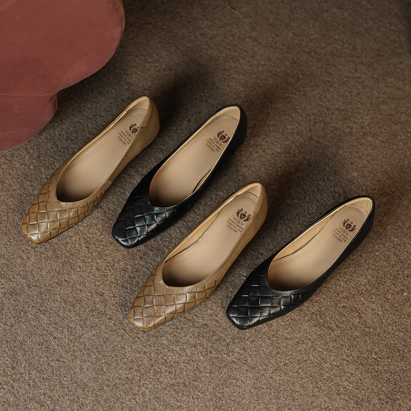 【断码 清仓中】羊皮单鞋方头中跟鞋3cm（40491） 已开价