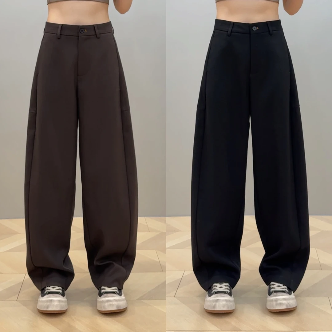 【L.P.L meng】秋季新款百搭休闲显瘦阔腿裤拖地长裤