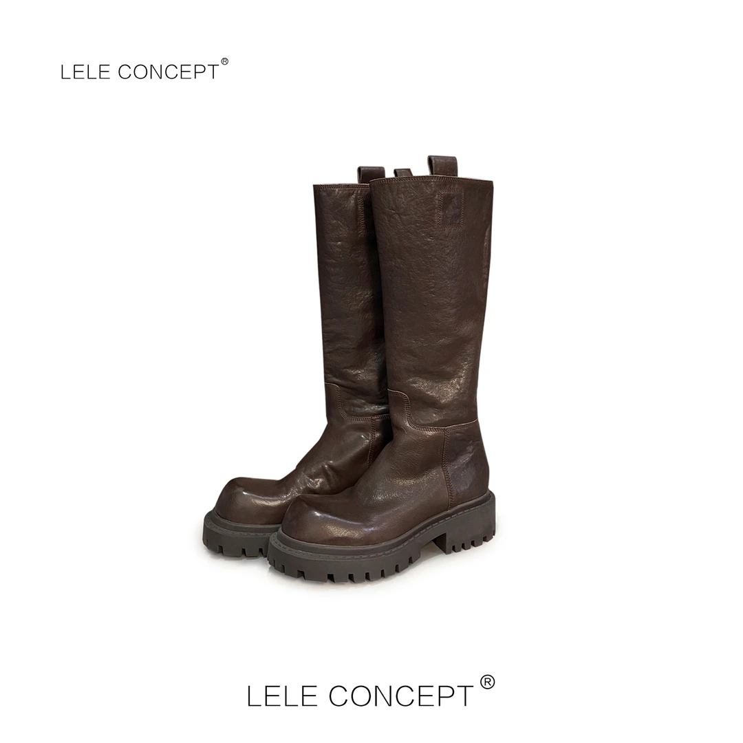 LELE CONCEPT｜时尚百搭大头潮流设计感粗跟时装靴X0137