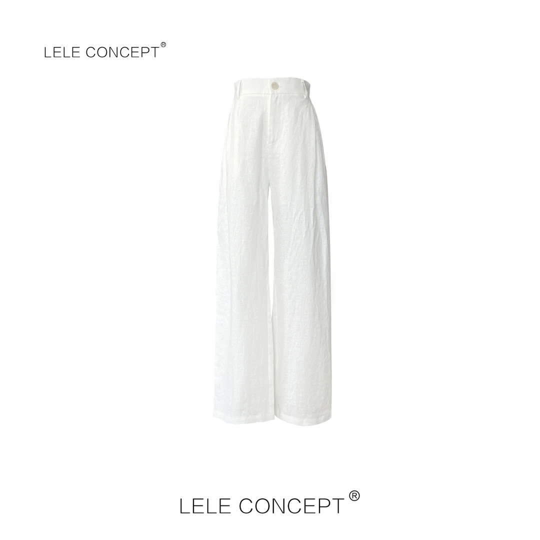 LELE CONCEPT | 时尚气质百搭阔腿纯色宽松高腰休闲裤K0207