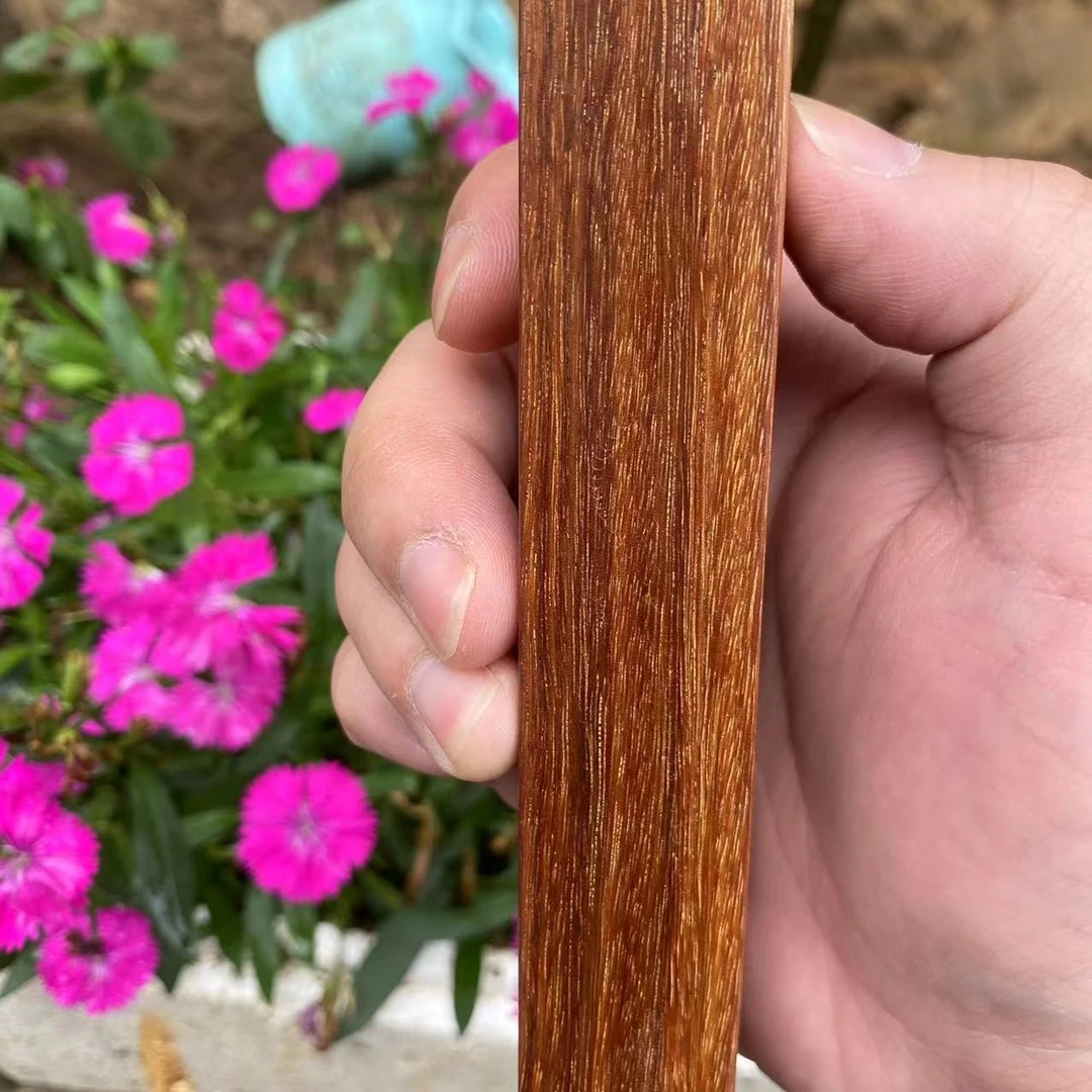 巴布亚爆满金星金丝紫檀手把件书法印章料纯手工打磨