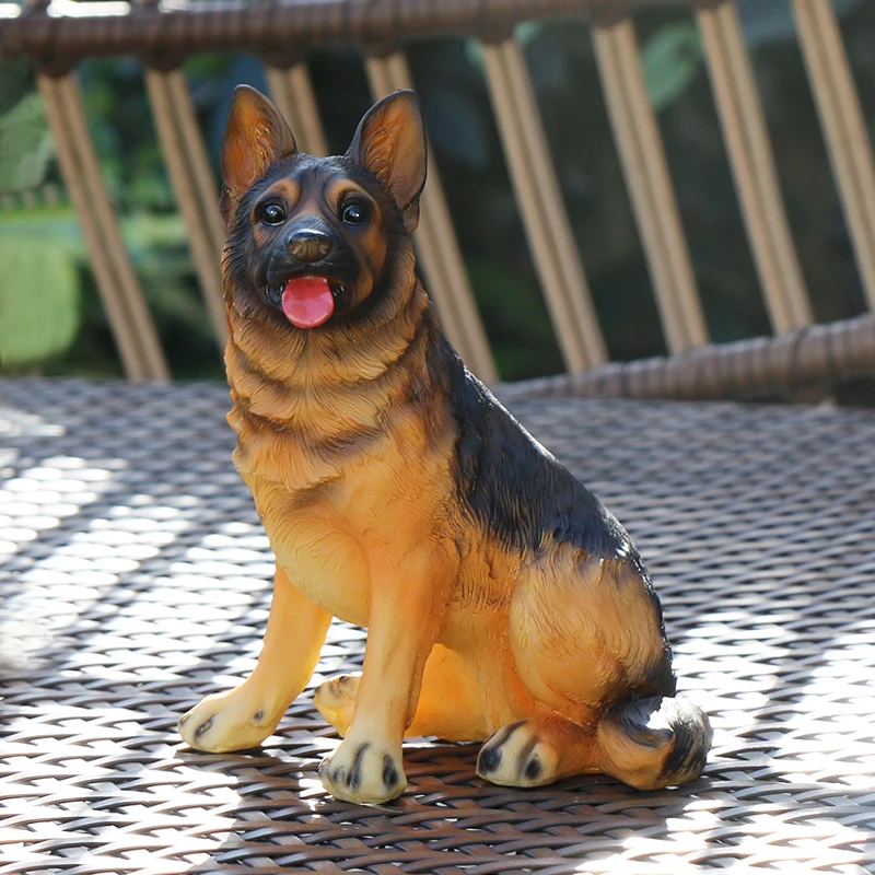 仿真小狼狗摆件仿真名犬树脂动物家居室内摆设装饰品拉布拉多狼狗