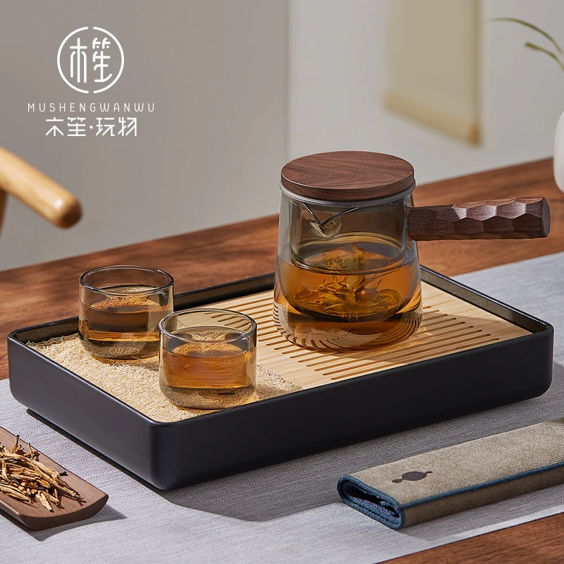 木笙玩物侧把茶壶玻璃耐高温泡茶壶家用煮茶器过滤烧水壶功夫茶具