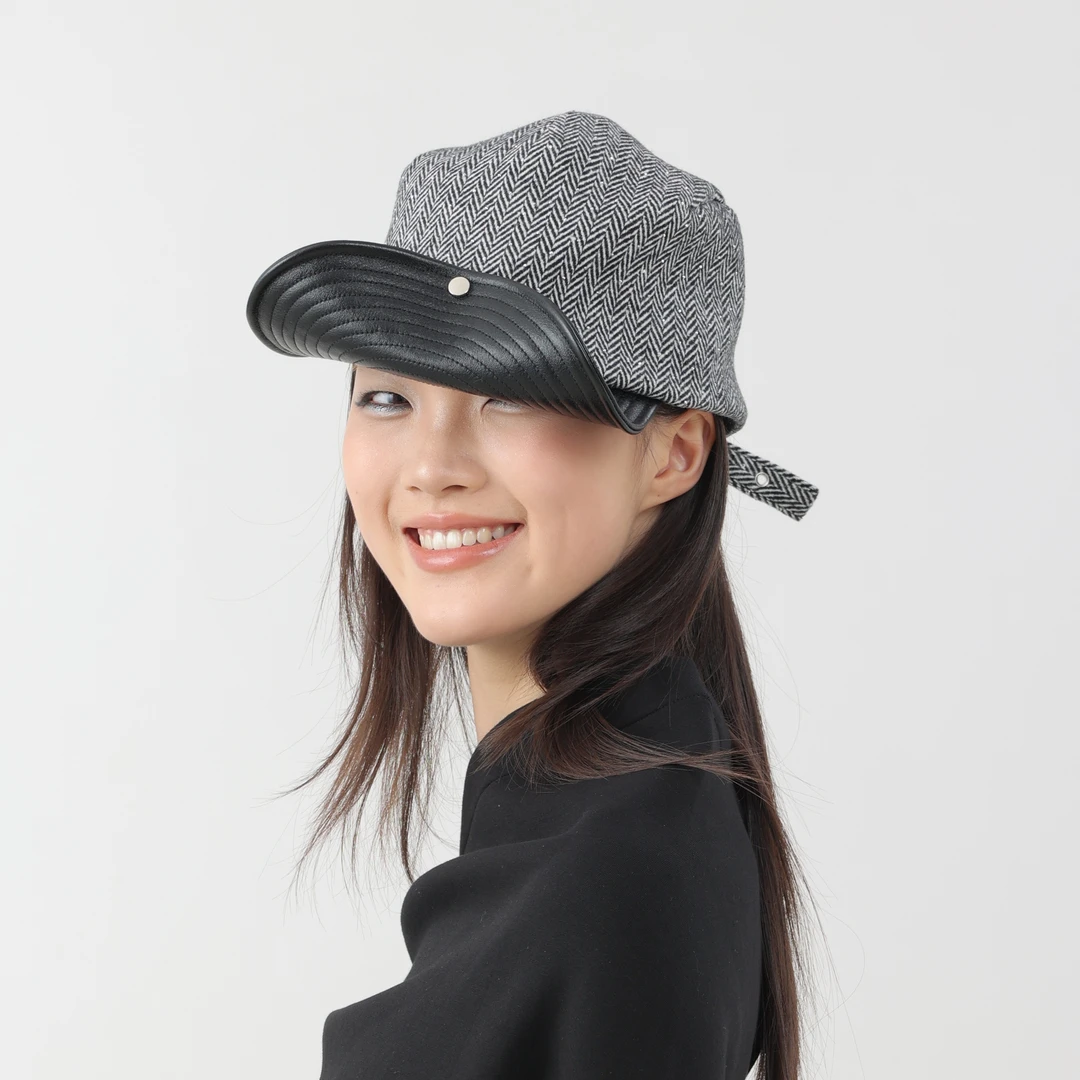 YEZI OD 原创小众设计复古百搭长帽檐软毛呢棒球帽先锋小众鸭舌帽