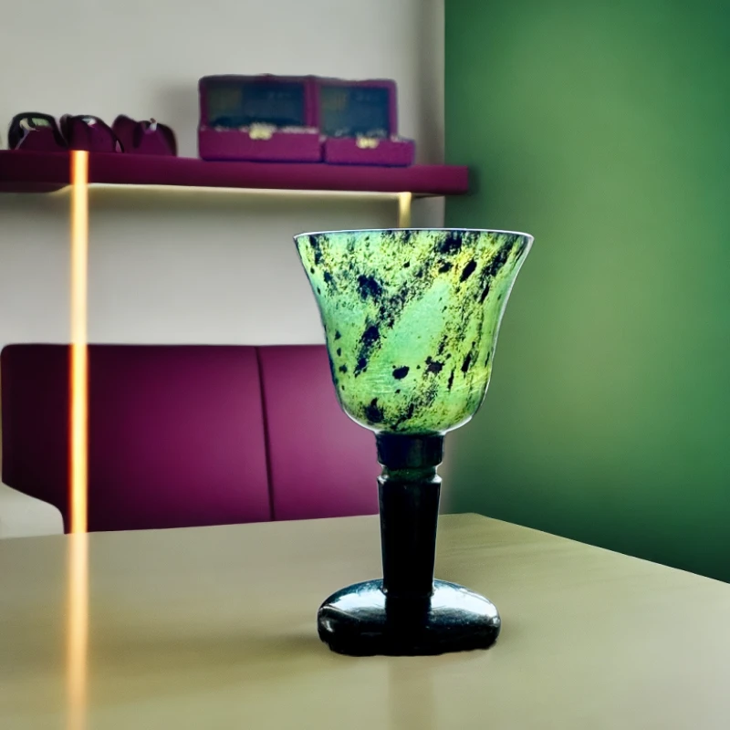 非遗手工薄胎酒杯鸳鸯玉 短小高杯