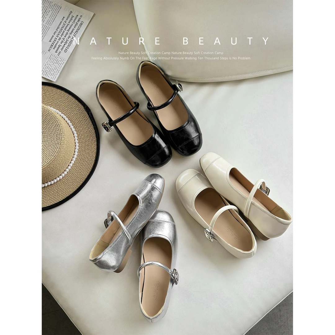 【夏夜晚风】自然卷法式玛丽珍女鞋2024新款春夏晚晚鞋平底单鞋