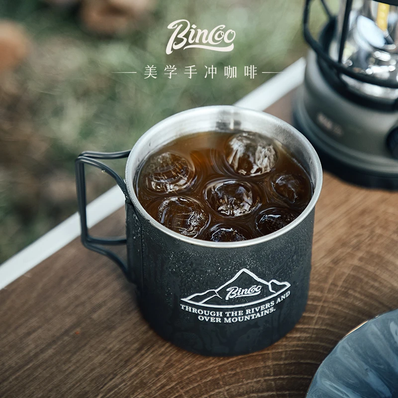 Bincoo户外露营咖啡杯便携式水杯野炊喝水杯304不锈钢家用马克杯
