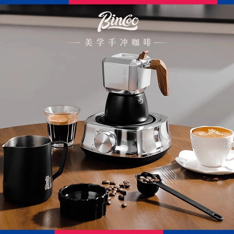 Bincoo双阀摩卡壶煮咖啡壶家用意式咖啡机器具户外电陶炉-Z