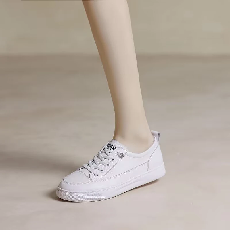 头层牛皮小白鞋夏季百搭平底舒适女鞋