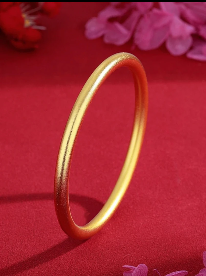 合金手镯 新款典藏女士 【古法素圈手镯】 金色不掉色时尚经典大气