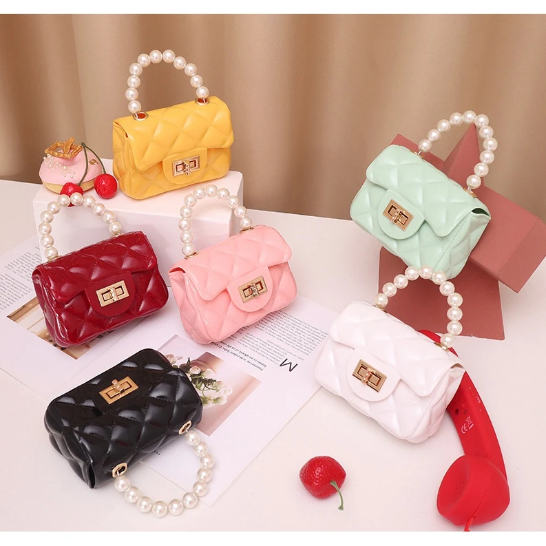 2021新款果冻包ladies handbags2021包包批发厂家珍珠手提果冻包