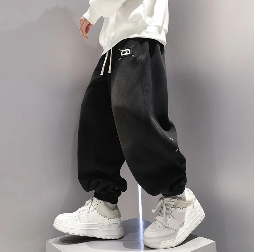 加绒加厚休闲裤 冬季新款男士时尚宽松潮流卫裤23884