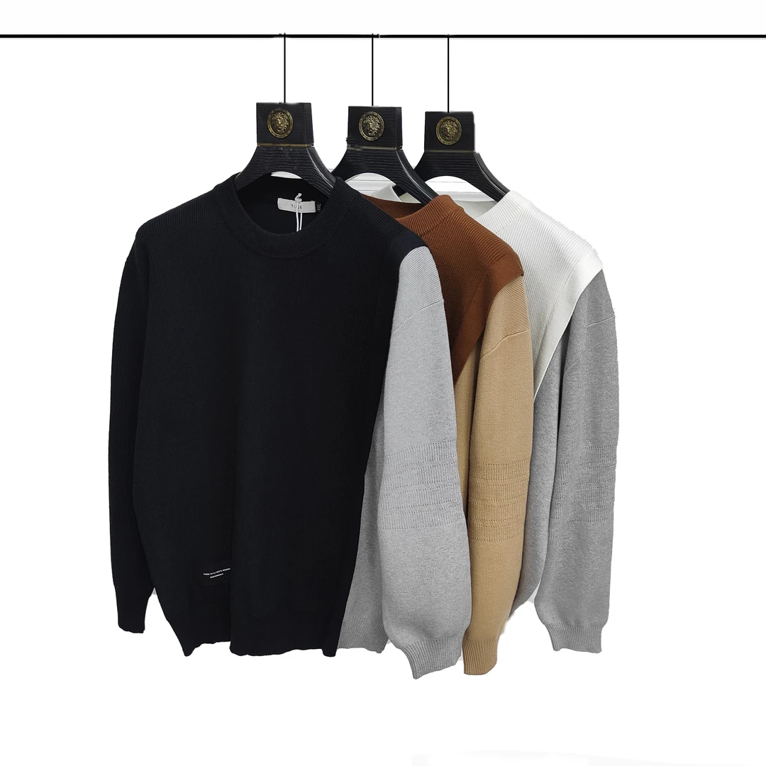 春秋新款男士宽松潮流韩版休闲套头百搭短款纯色套头毛衣7757