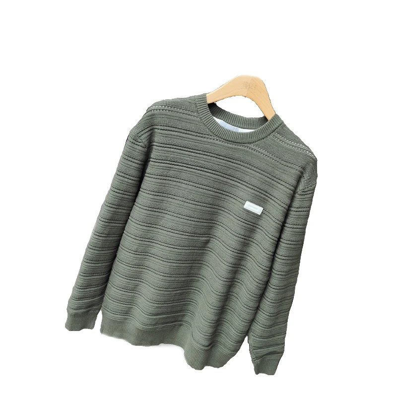 男士秋季新款时尚百搭打底休闲毛衣长袖宽松圆领针织上衣63012