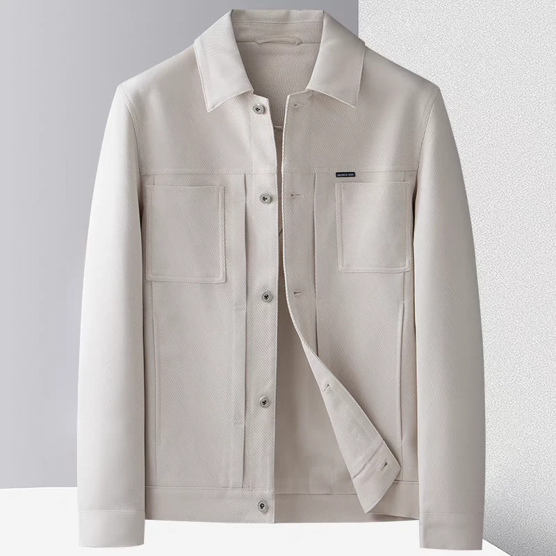 春季新款男士工装夹克外套新款时尚翻领休闲男装上衣41082