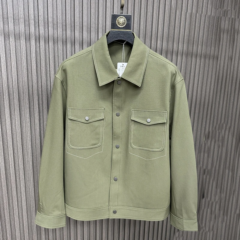 秋季新款男士休闲时尚简约经典翻领夹克外套男23113