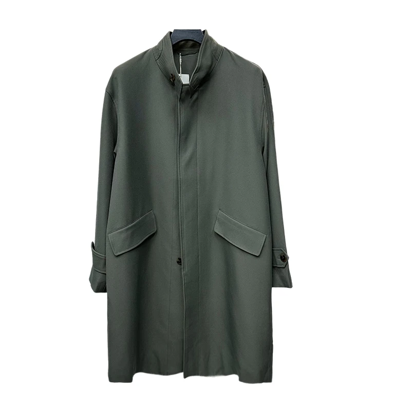 2023秋冬风衣韩版休闲长款男士简约气质款风衣33519