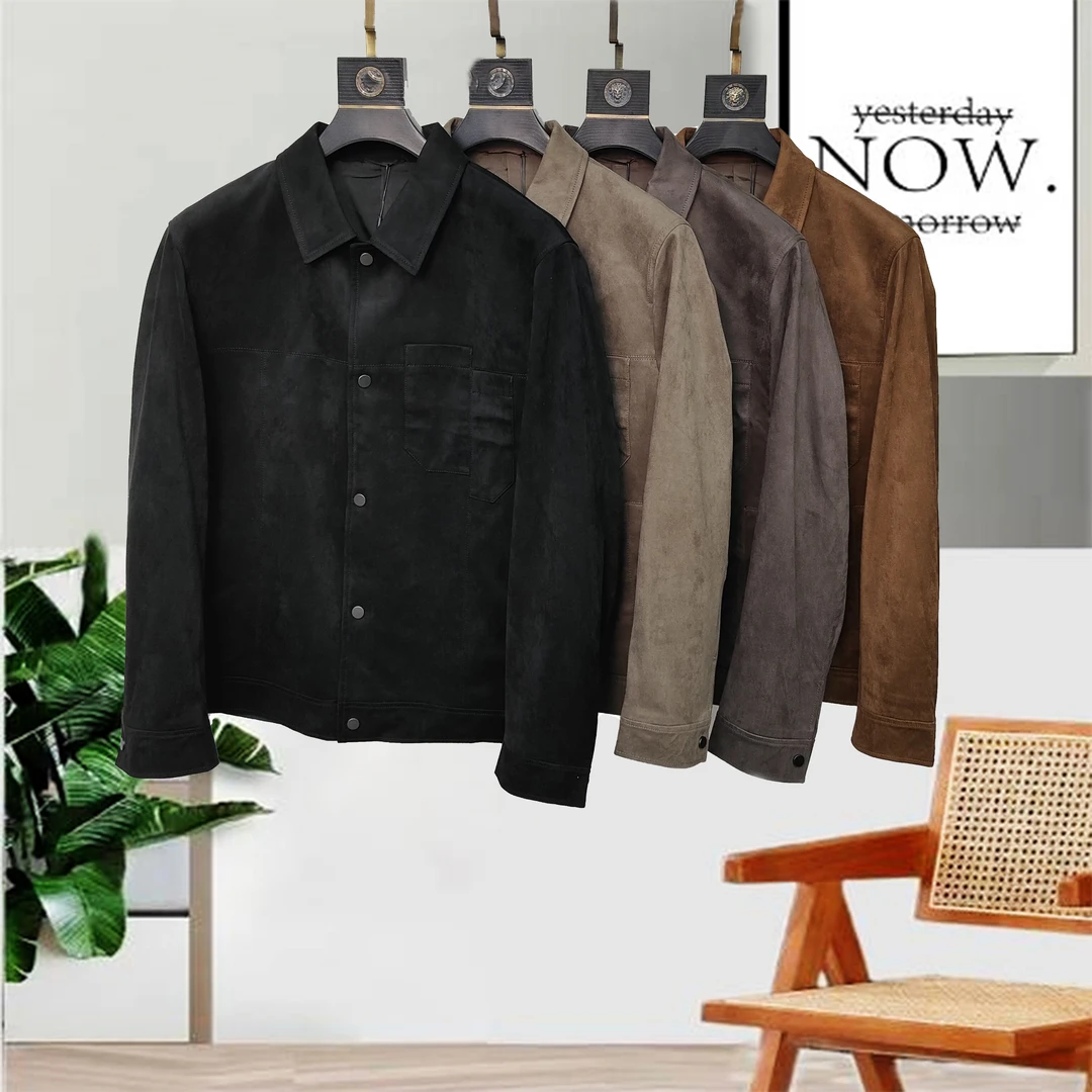 秋季新款男士四色时尚百搭纯色休闲翻领短款夹克外套男81063