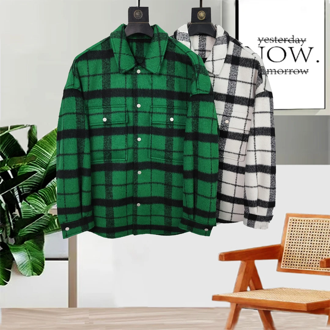 秋冬季新款男士休闲时尚潮款格子短款双面呢夹克22721