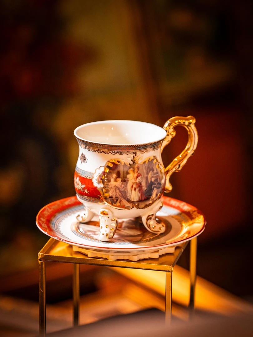 路易斯卡顿咖啡杯四足主人杯杯碟欧式瓷器高档精致