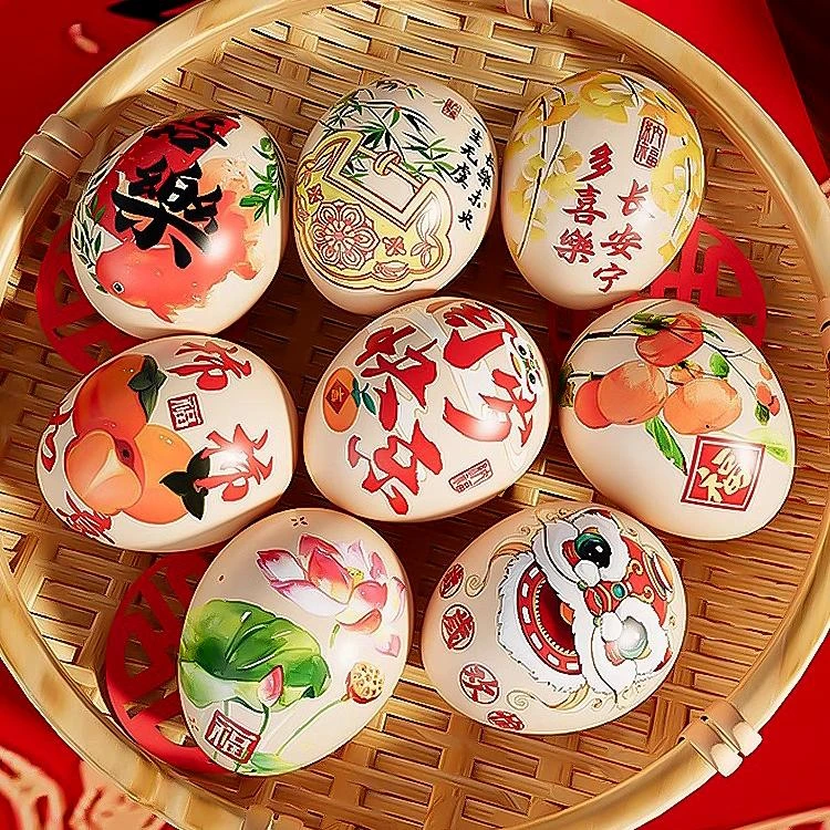 鸡蛋贴纸周岁满月满天喜蛋贴纸宝宝抓周拍照道具摆台周岁生日布置