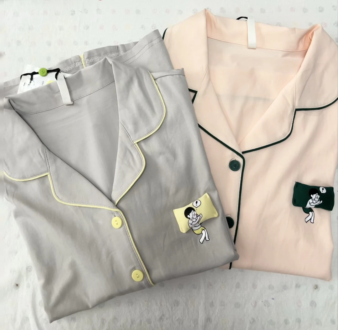 情侣睡衣春秋长袖开衫舒适家居服男女套装