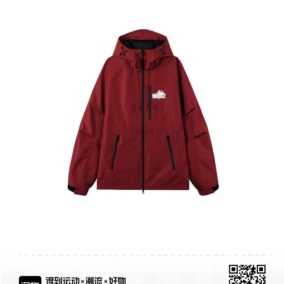 MISS连帽硬壳银标印花五防冲锋衣-男女同款