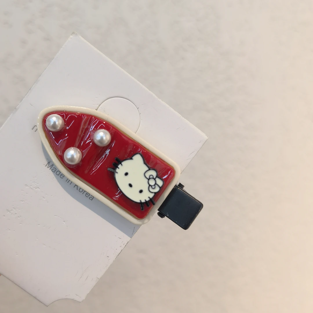 B862白色KT猫咪红色小铲子边夹