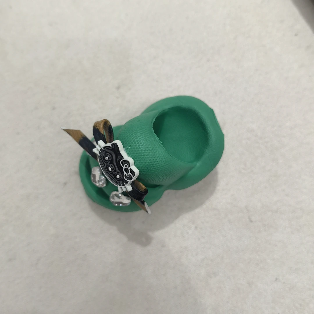 A407绿色拖鞋豹纹蝴蝶结KT边夹