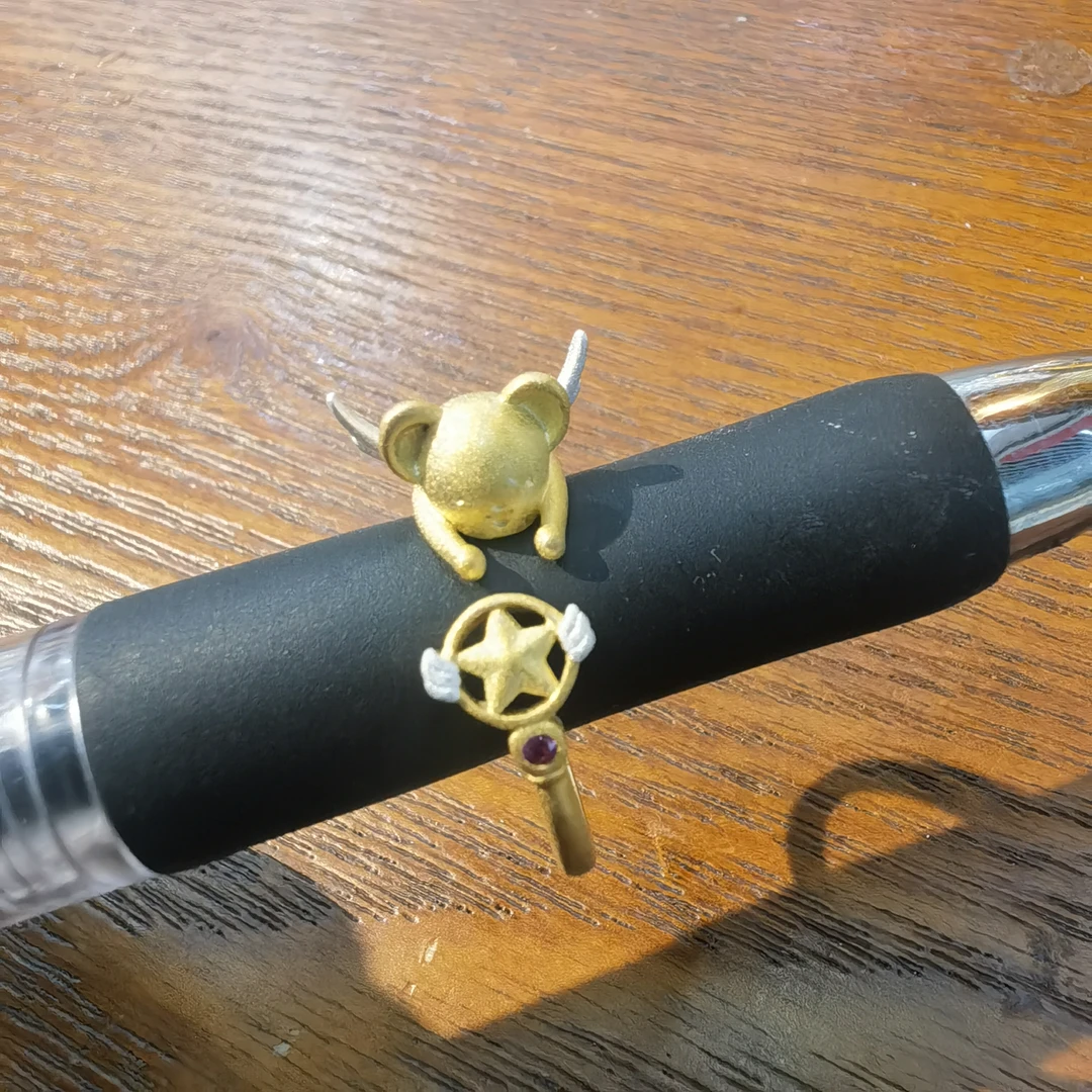 B479九两五金色翅膀小熊戒指